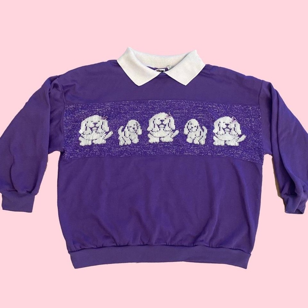 Retro collared puppy sweater